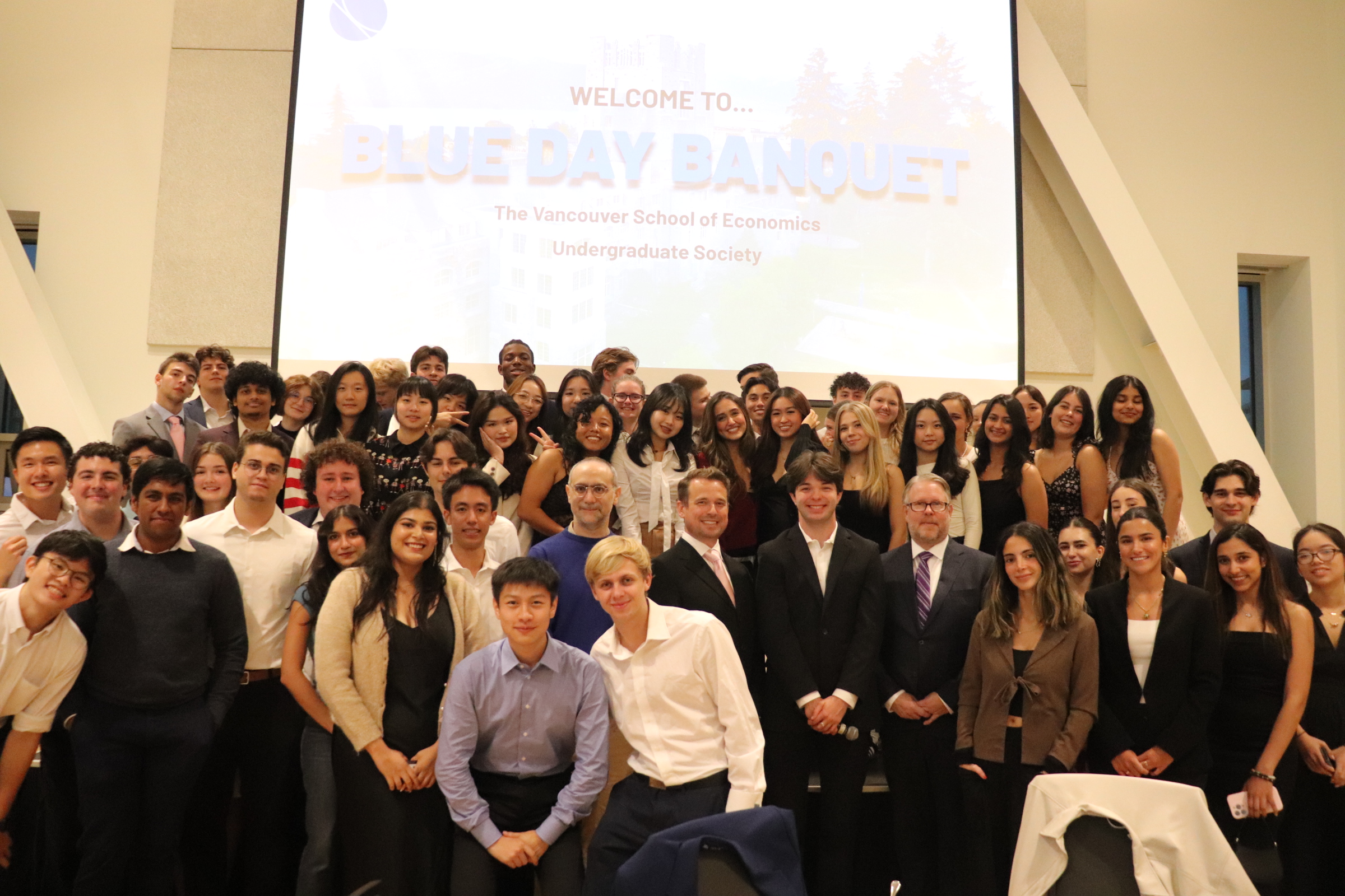 Society members gathered for a group photo at the Blue Day Banquet